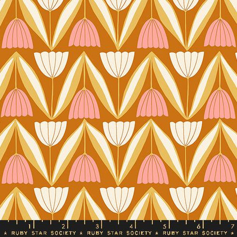 Endpaper Tulips in Saddle - Ruby Star Society Sold by the Half Yard